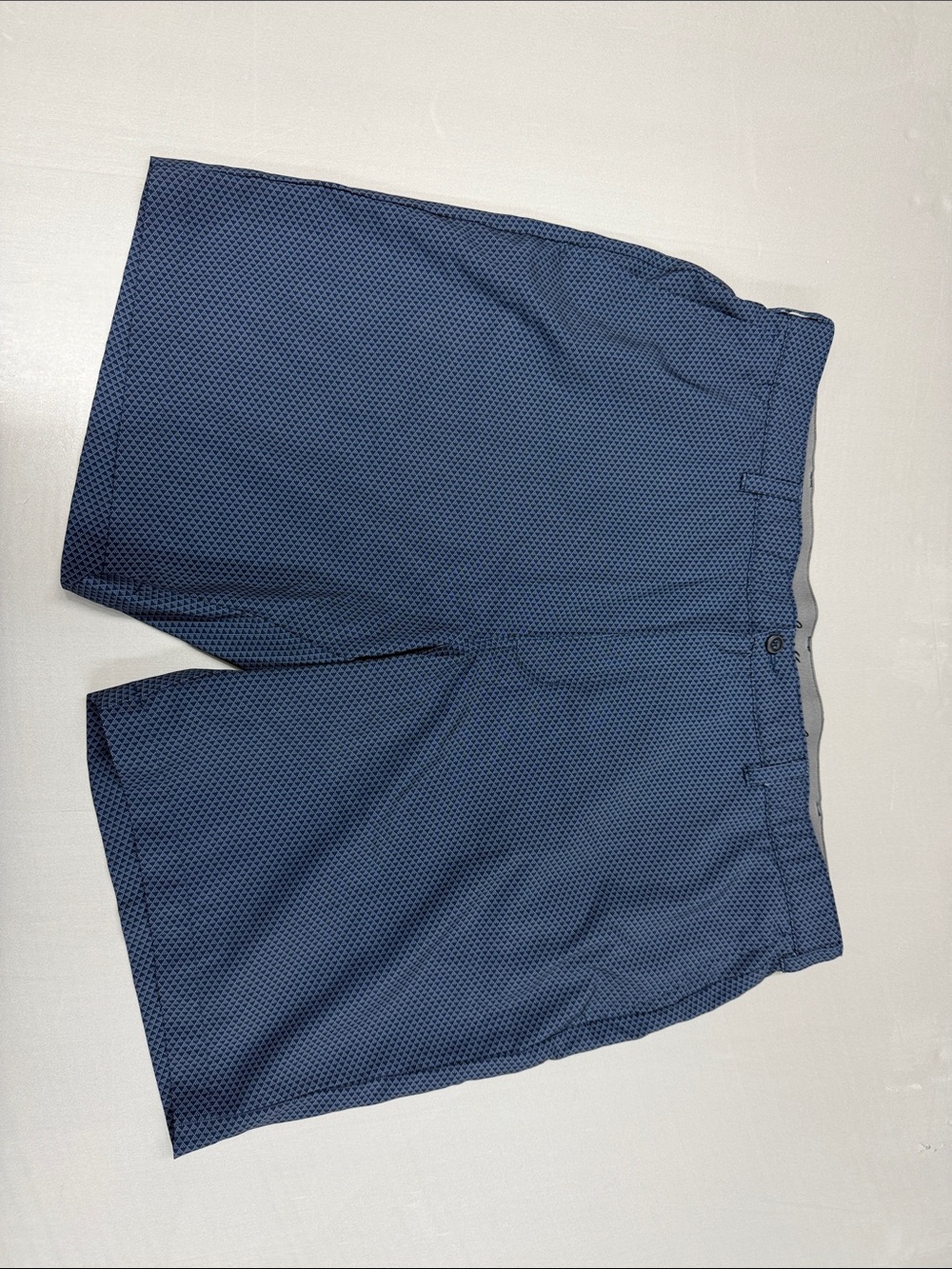Men's Navy Blue Patterned Golf Shorts